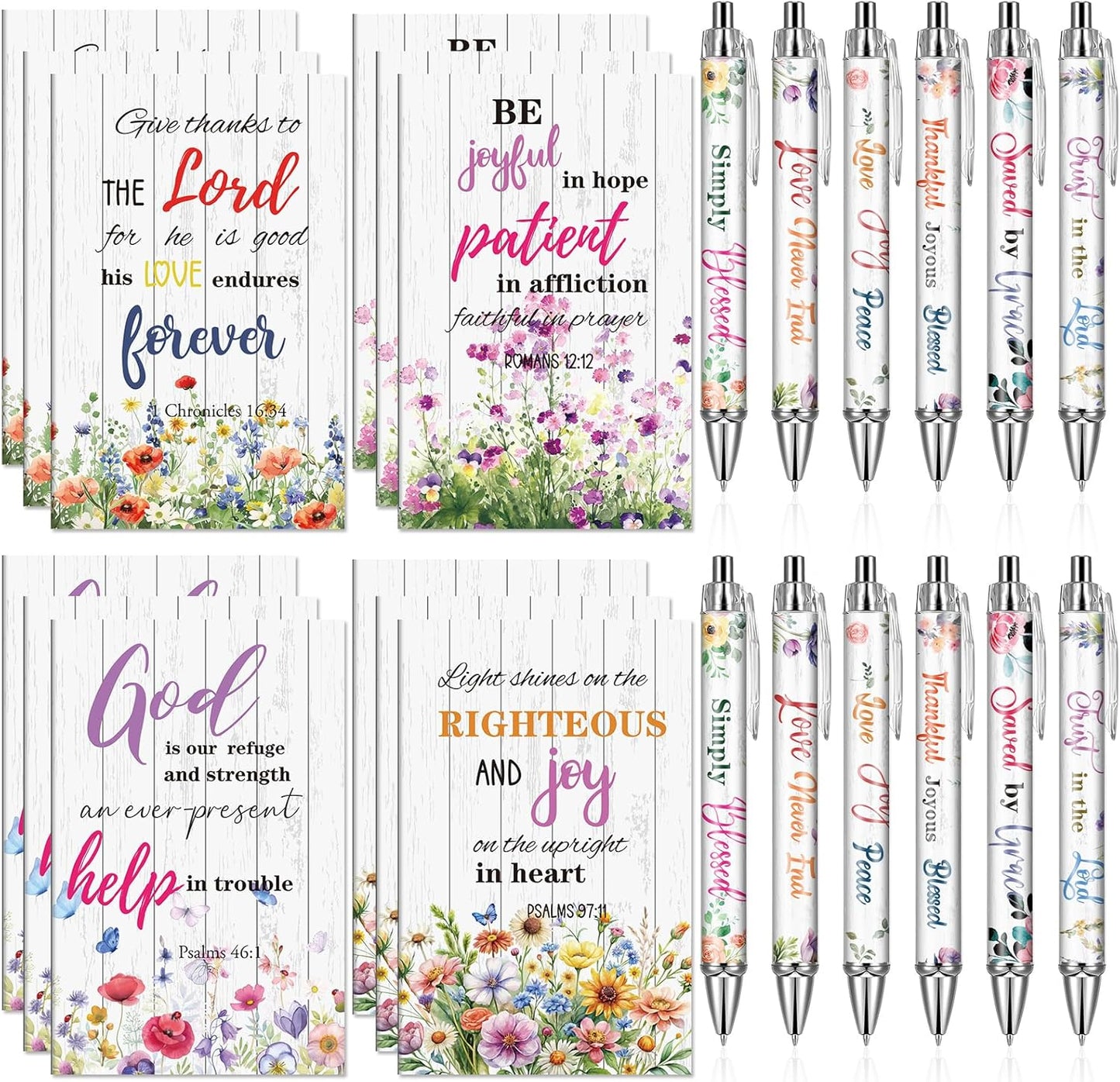 Inspirational Christian Notebooks & Pens - Bulk Set for Pastor and Teachers