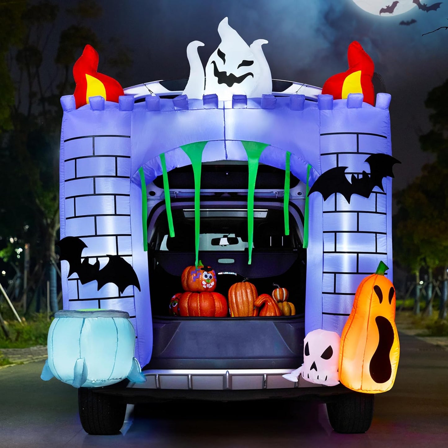 6 ft Halloween Inflatable Haunted Castle for Outdoor Decor