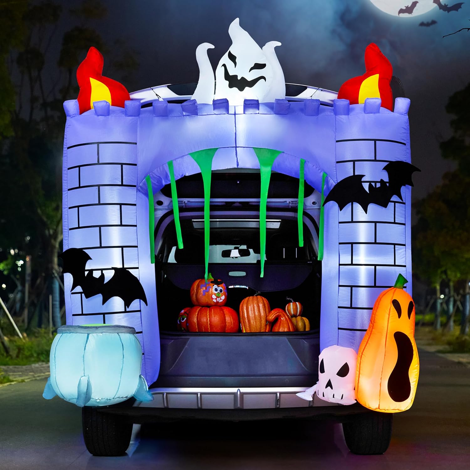 6 ft Halloween Inflatable Haunted Castle for Outdoor Decor