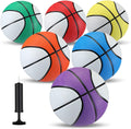Rubber Basketballs Size 5 6-Pack - Colorful Streetballs with Pump