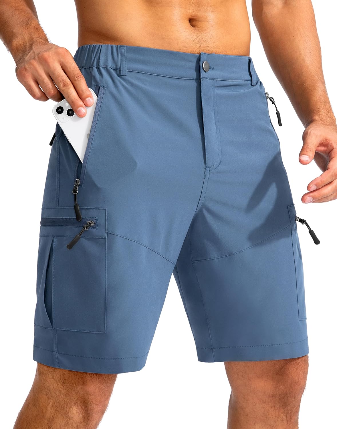Pudolla Men's Hiking Cargo Shorts 9in Lightweight Outdoor Gear