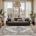 Boho Chic Washable Rug for Living Room - Non-Slip & Stylish!