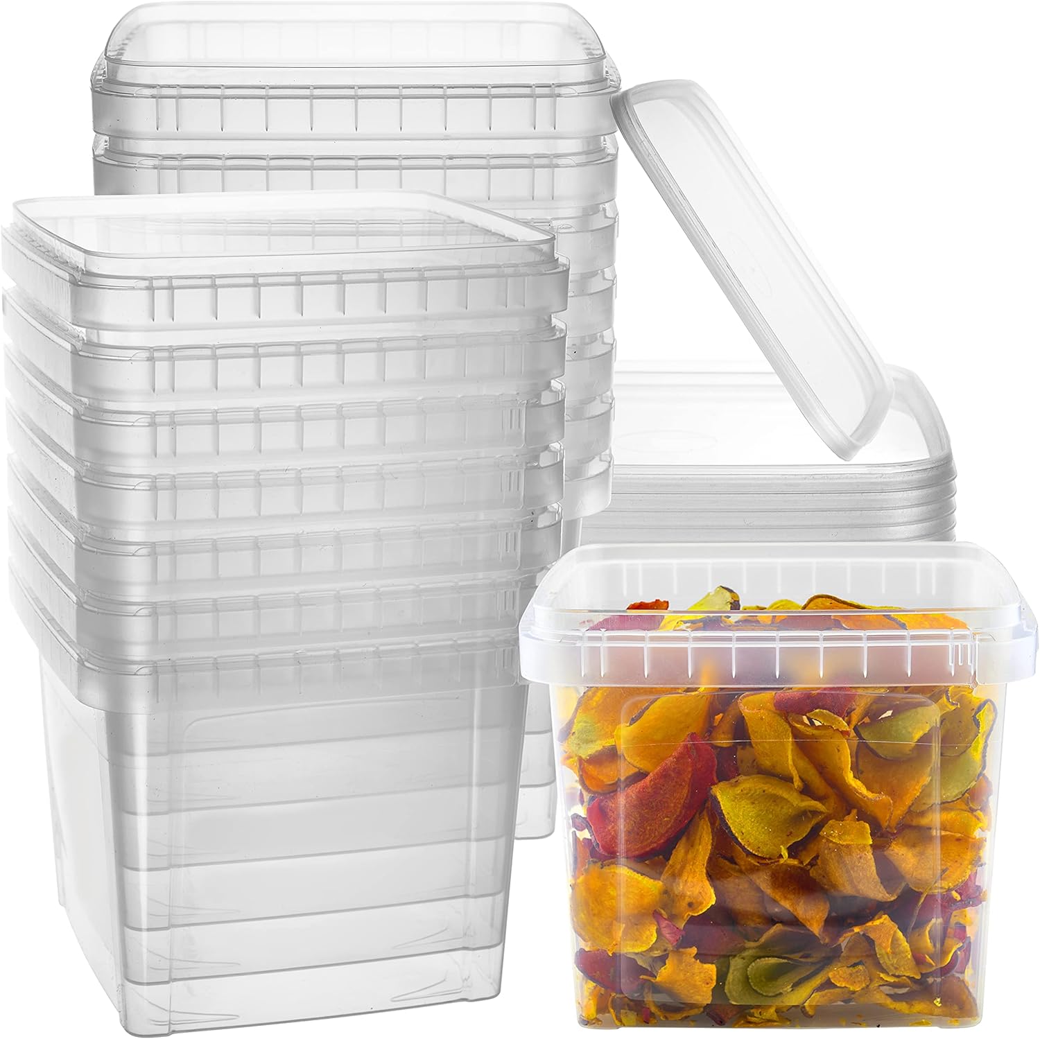 64 oz Large Pack Square Clear Deli Containers for Food Storage
