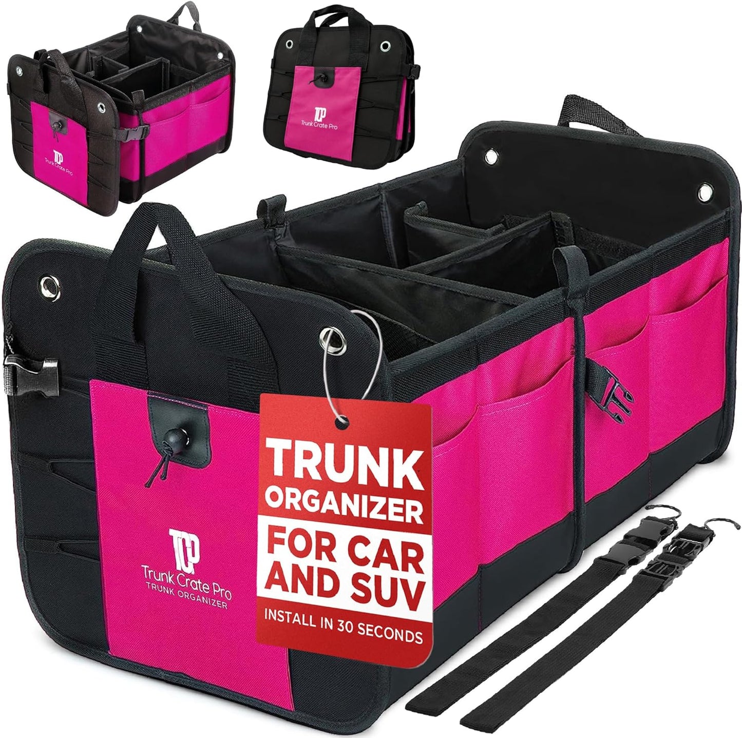 Premium Pink Trunk Organizer for Women - Large Capacity Design