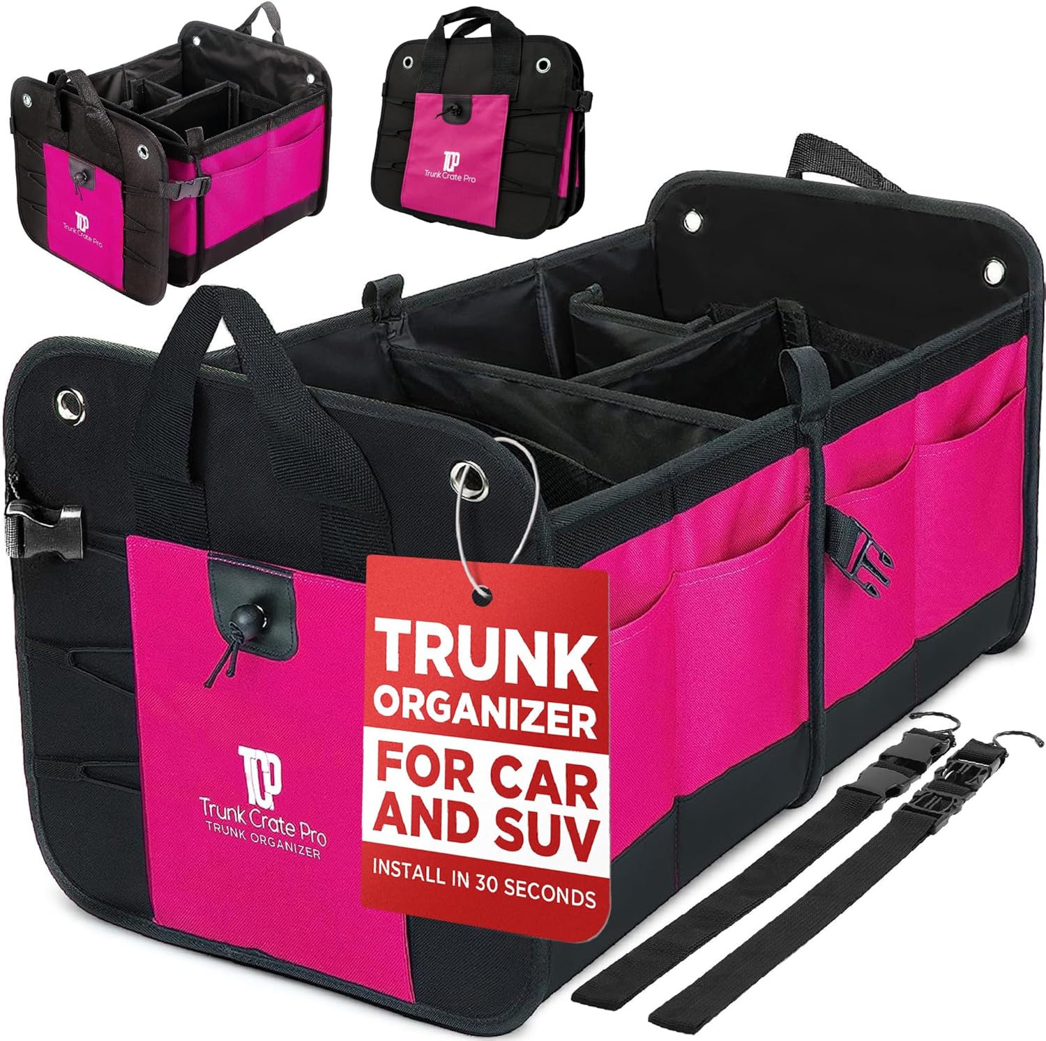 Premium Pink Trunk Organizer for Women - Large Capacity Design