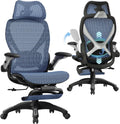 Oaxaca Blue Ergonomic Office Chair X100 with Footrest - Big and Tall