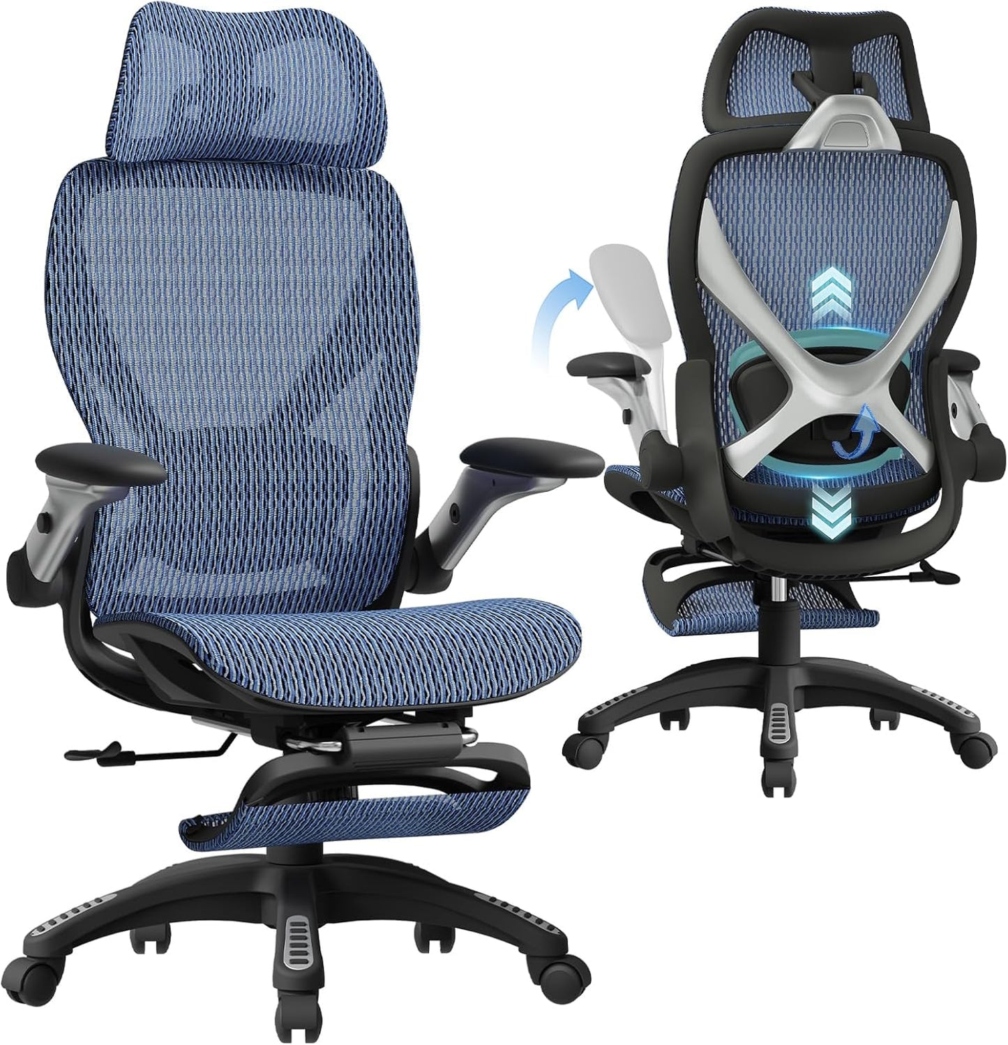 ELABEST X100 Ergonomic Office Chair with Footrest for Comfort