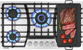 36 Inch Gas Cooktop with Griddle - 5-Burner Stainless Steel