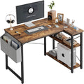 L Shaped Computer Desk with Reversible Shelves - Compact Corner Desk