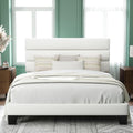 Queen Size Platform Bed Frame with Velvet Headboard - Quiet, Sturdy