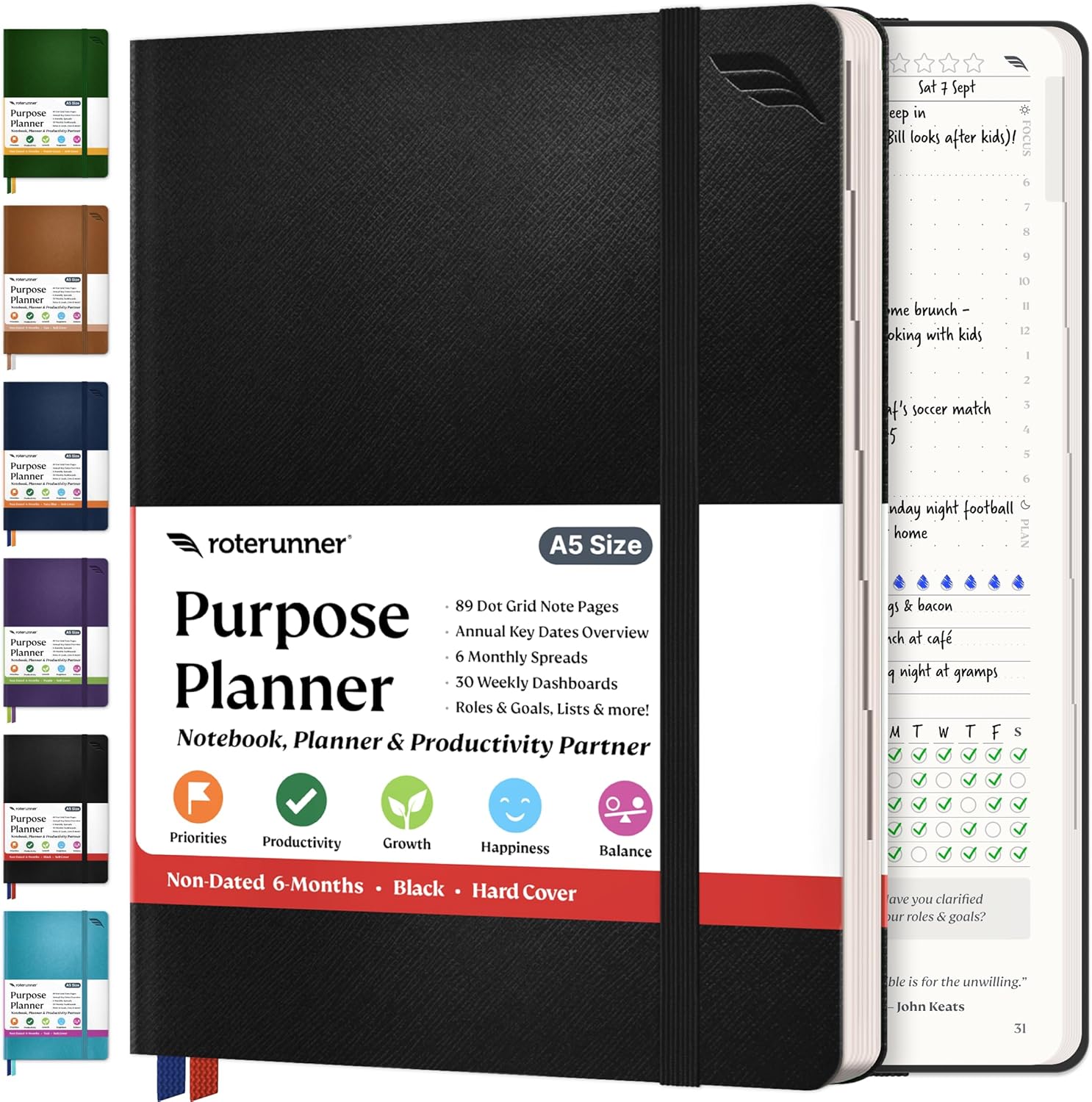 Goal-Oriented A5 Undated Planner for High Productivity