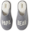 Dearfoams Mens Papa Bear Sherpa Lined Moc Toe Slipper - Cozy Family