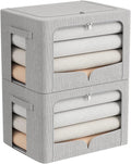 Clear Window Storage Bins 2 Pack - Stackable Foldable Linen Boxes