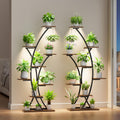 Indoor Plant Stand with Grow Lights: 64in 2 Pack Large Shelves