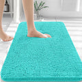 Chenille Bath Rug 36x24 Teal - Soft, Absorbent Bath Mat
