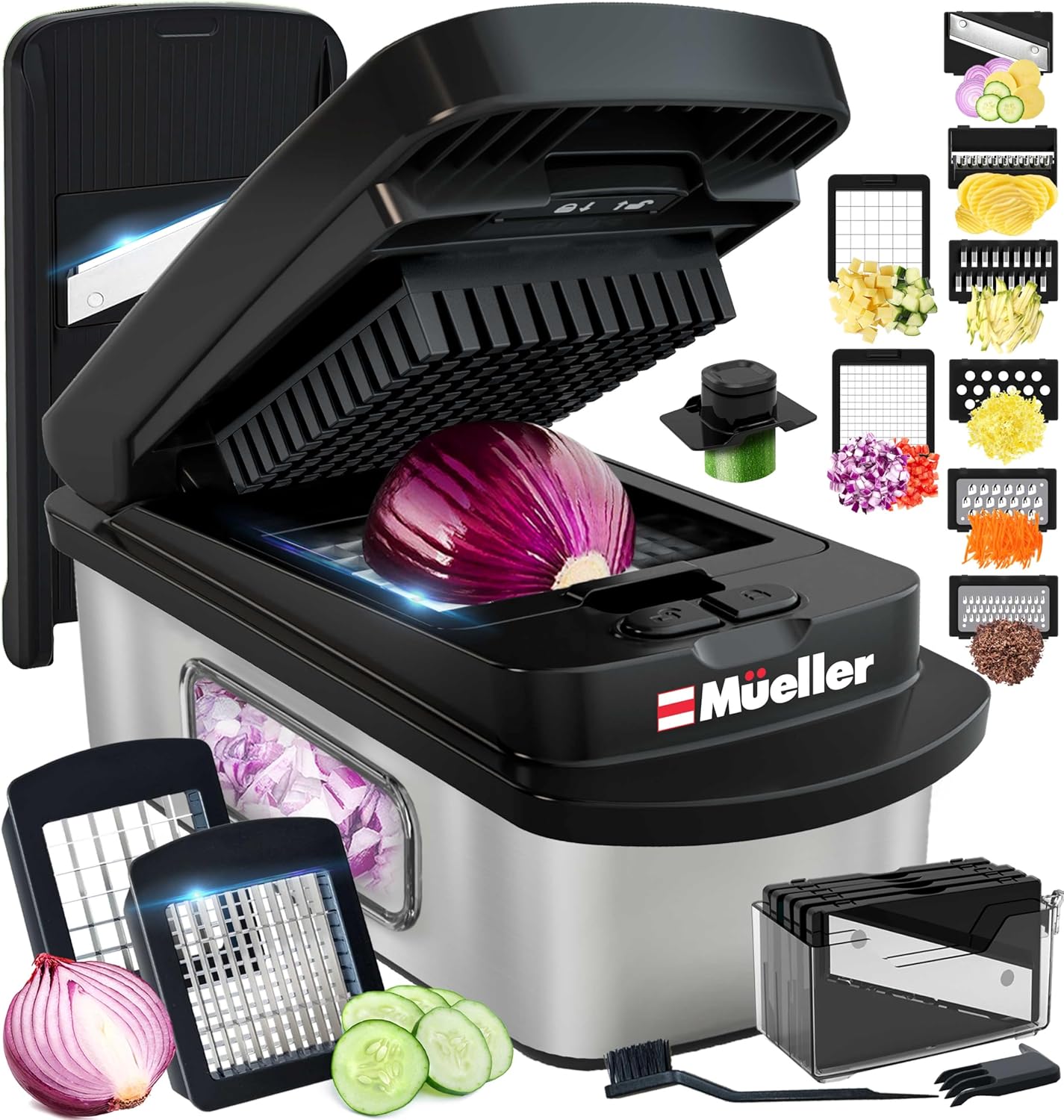 Mueller Pro-Series 10-in-1 Multi Vegetable Chopper for Kitchen