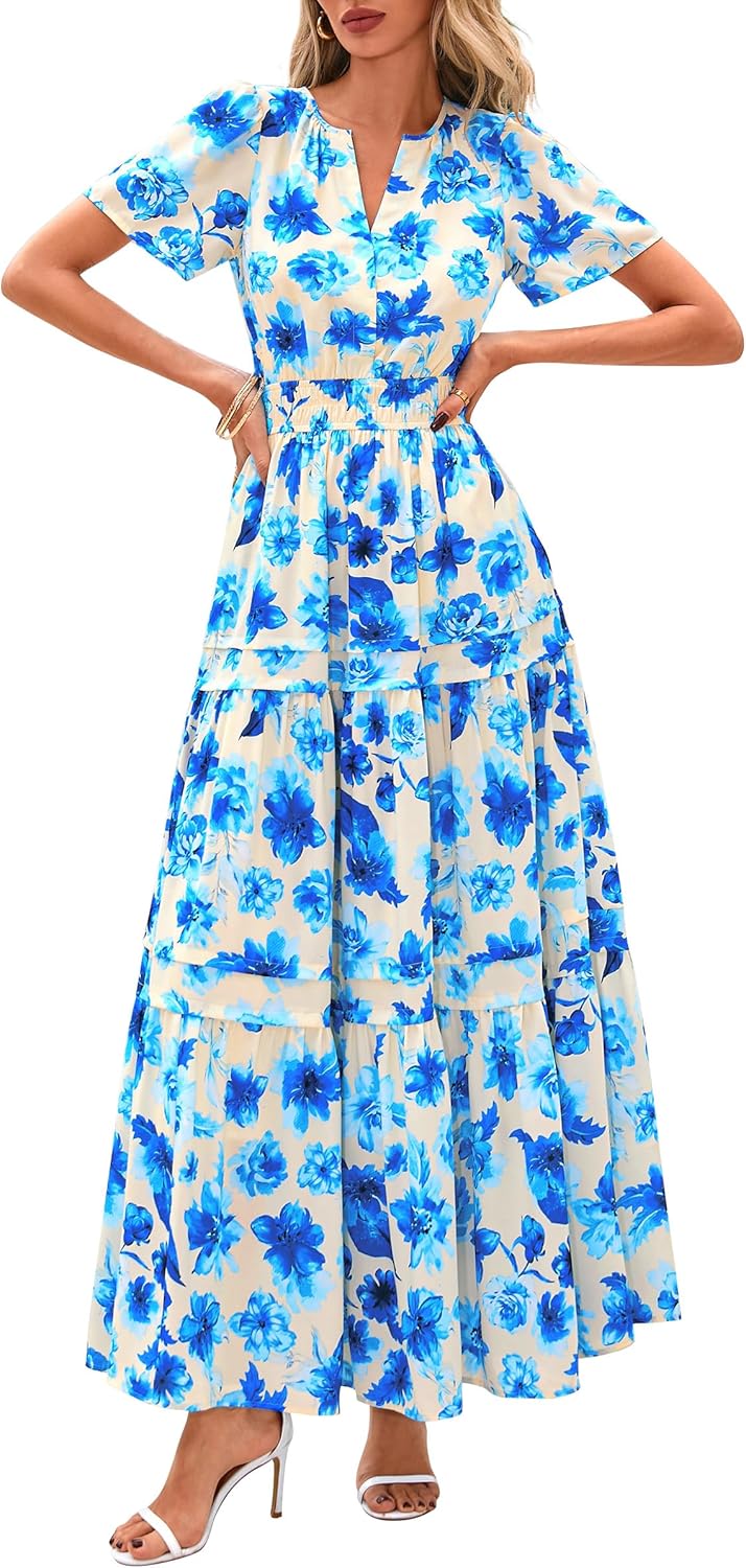 PRETTYGARDEN Women's Boho Maxi Dress for Summer Vacations