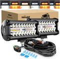 6.5 in 120W LED Light Bar Amber White Strobe - 6 Modes with Memory