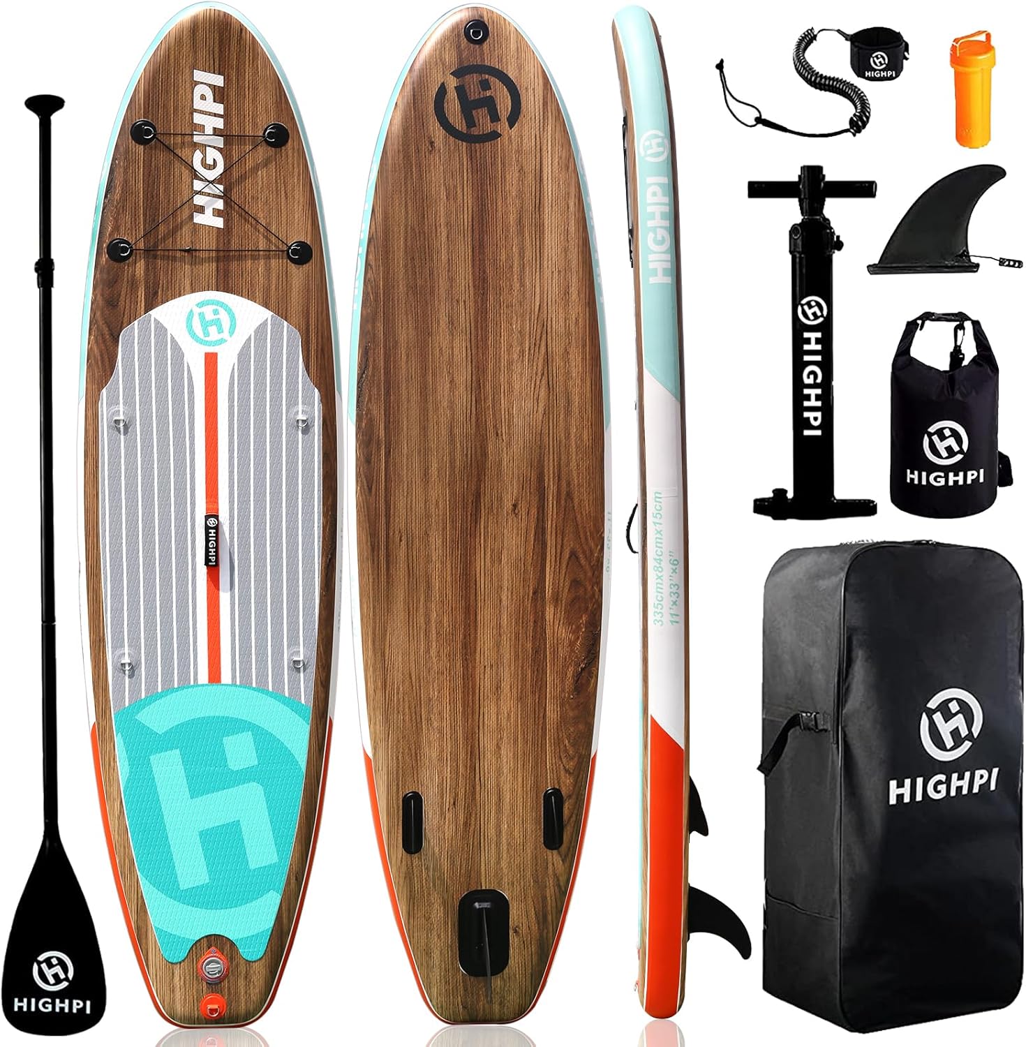 Highpi Inflatable Stand Up Paddle Board for Surfing & Yoga