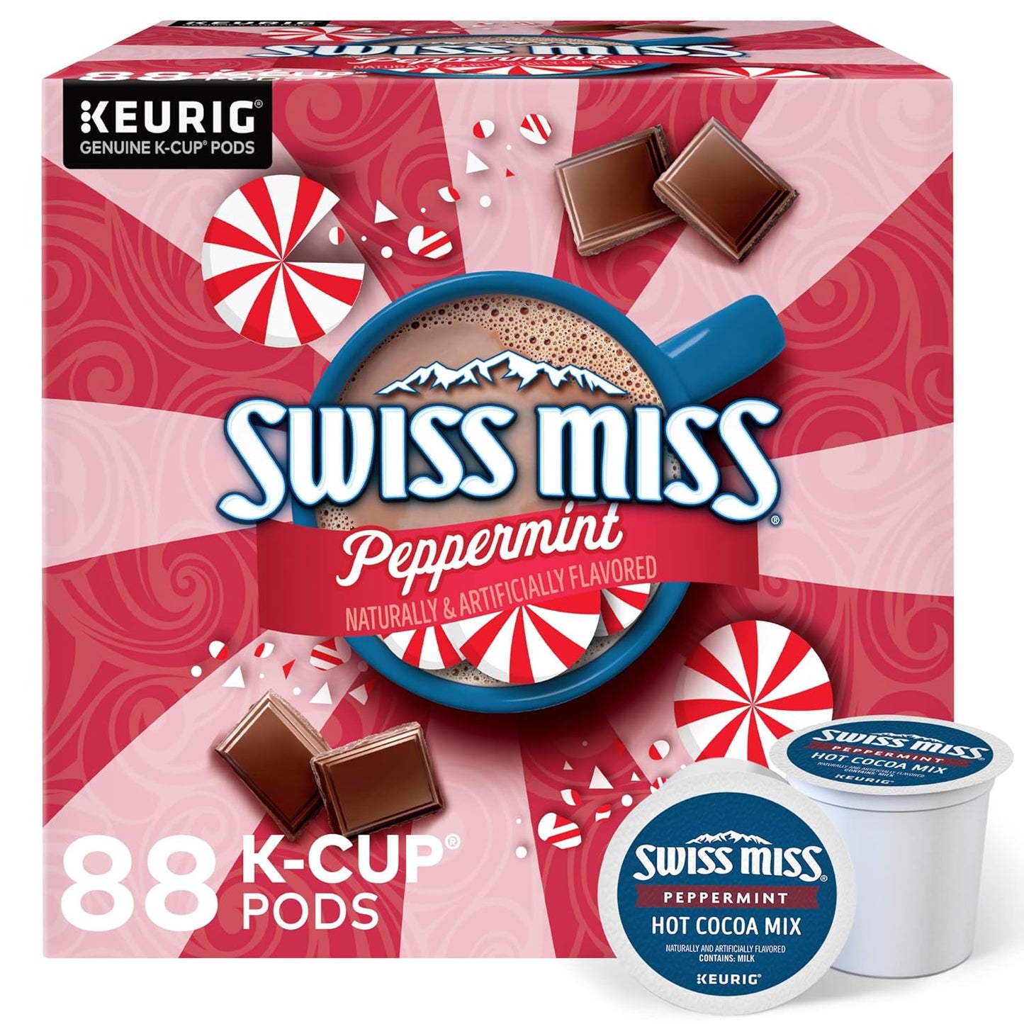 Swiss Miss Peppermint Hot Cocoa K-Cup Pods for Cozy Moments