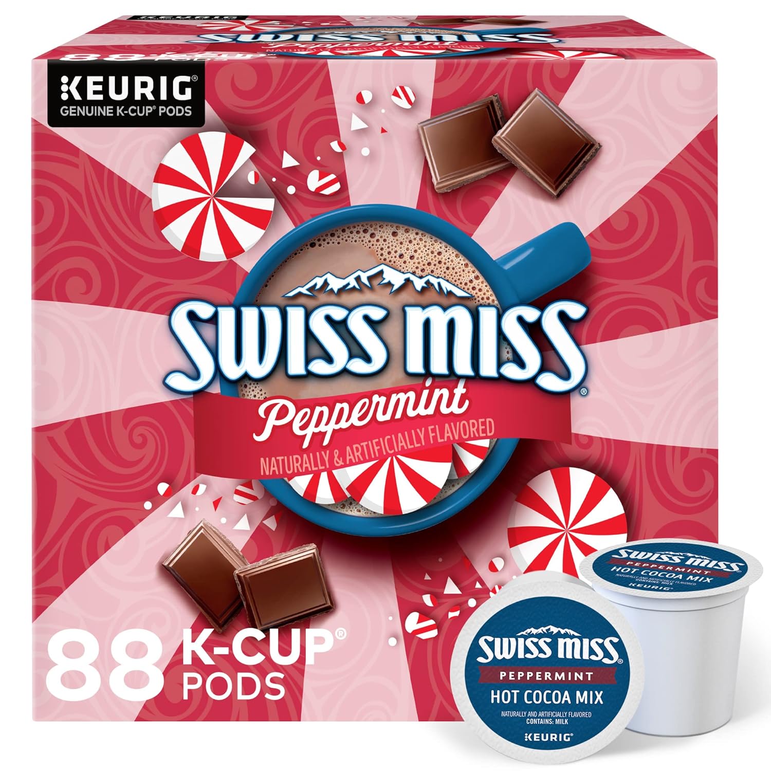 Swiss Miss Peppermint Hot Cocoa K-Cup Pods for Cozy Moments