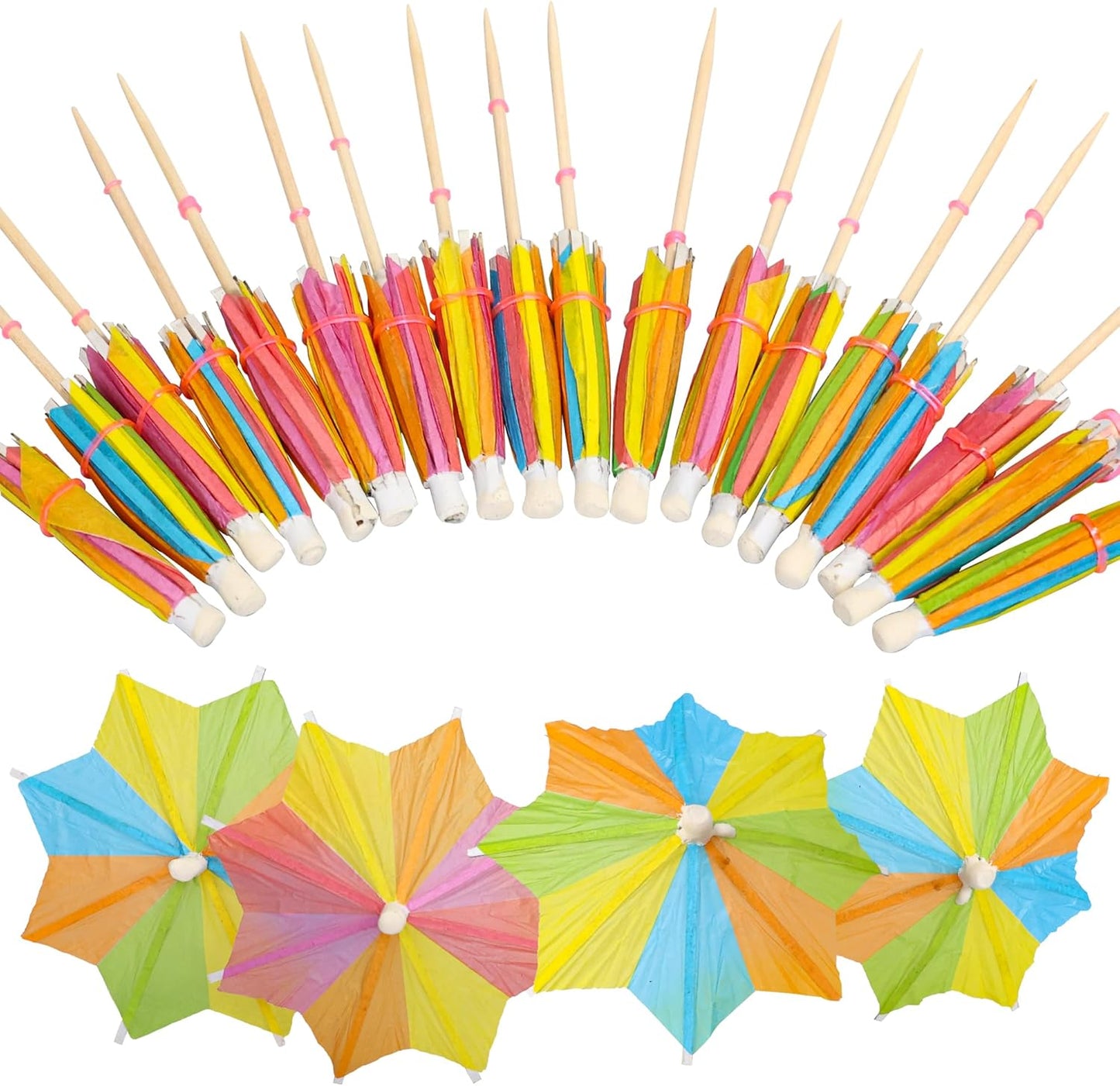 Colorful Umbrella Cupcake Toppers - Summer Party Delight