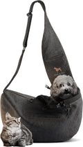 Noah & Paw Dog Sling Carrier for Small Dogs - Secure Denim Comfort