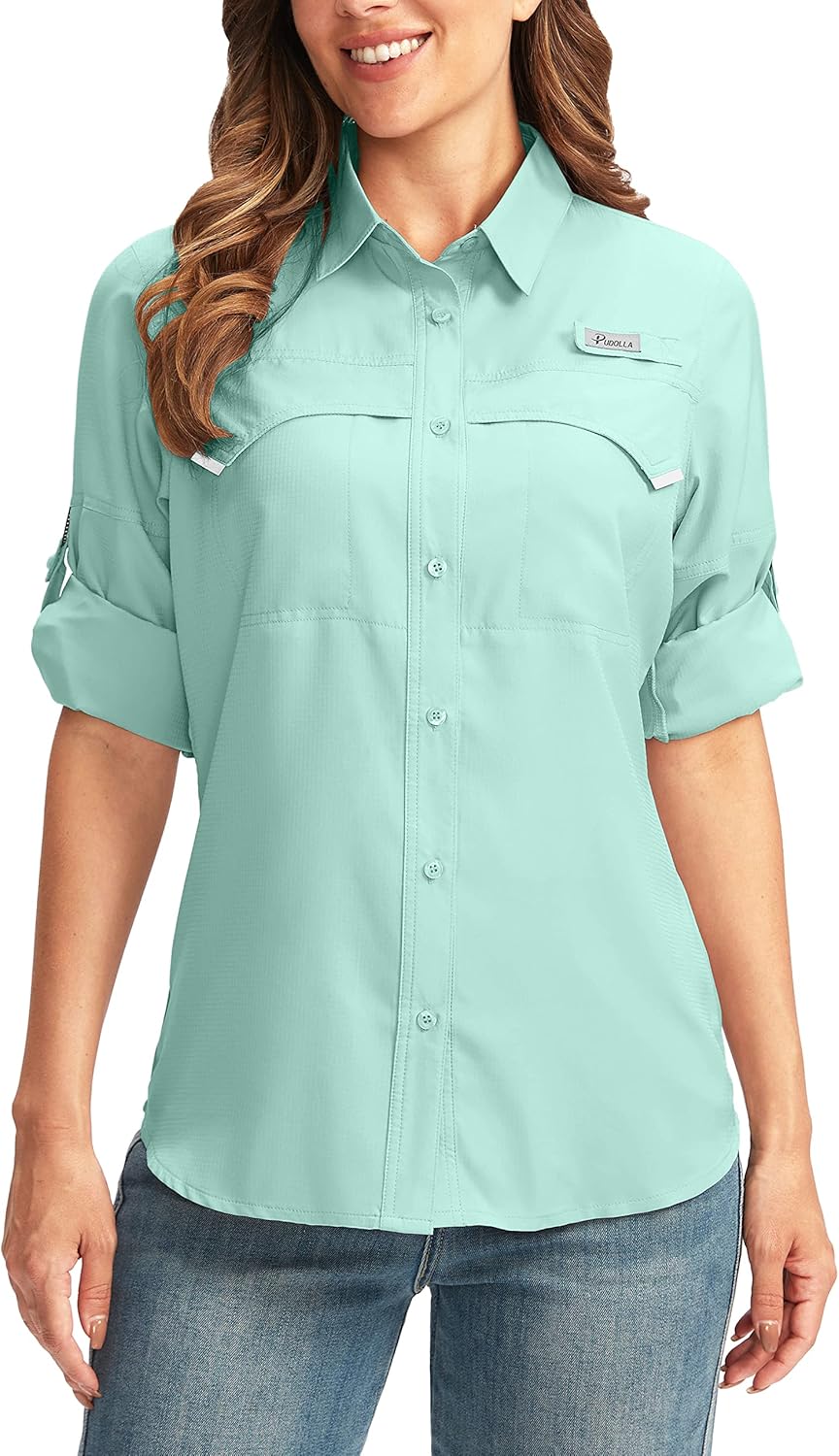 Pudolla Women's UPF 50+ UV Sun Protection Long Sleeve Shirts