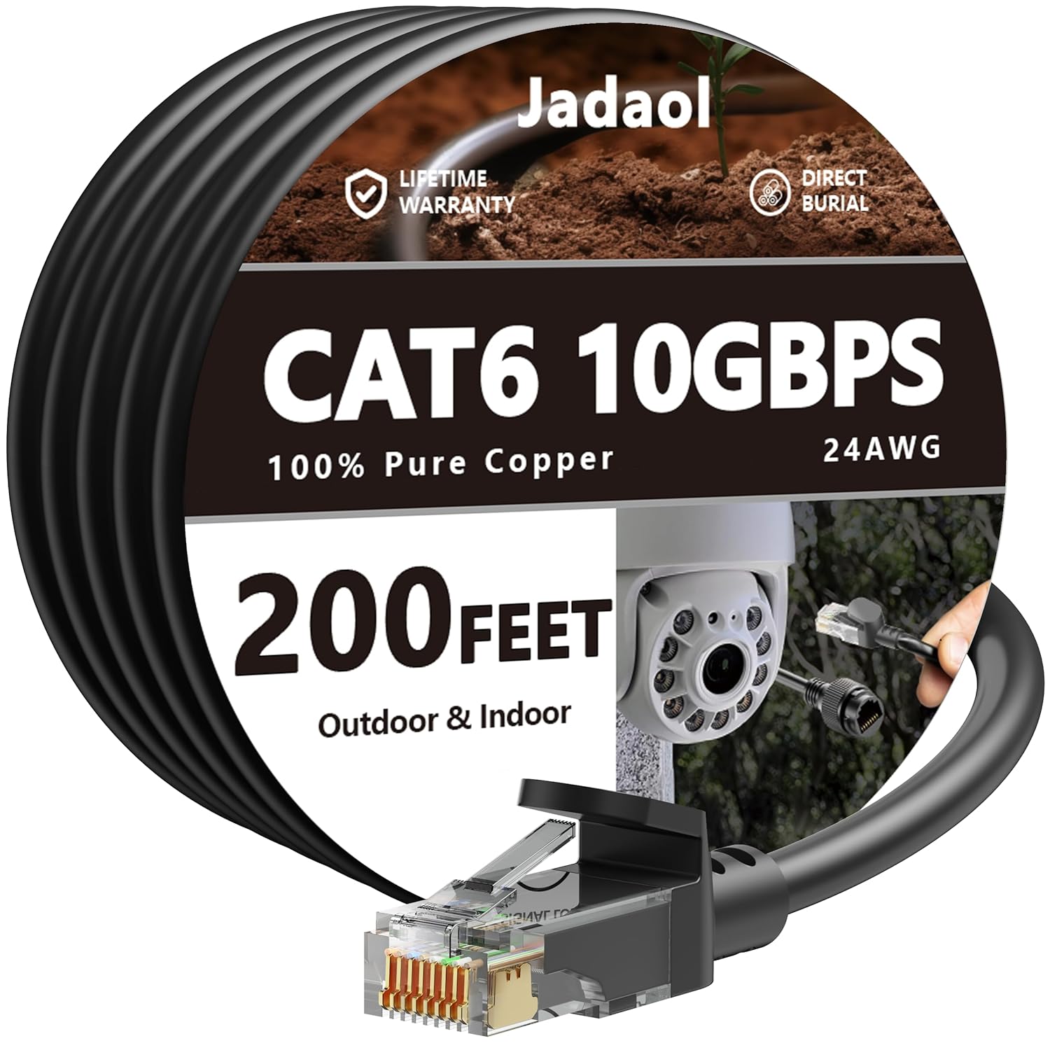 Cat 6 Outdoor Ethernet Cable 200 ft for High-Speed Networking
