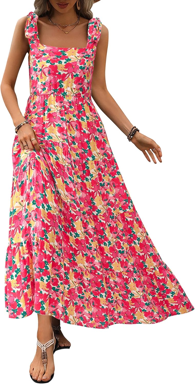 PRETTYGARDEN Floral Sleeveless Maxi Dress for Summer 2025