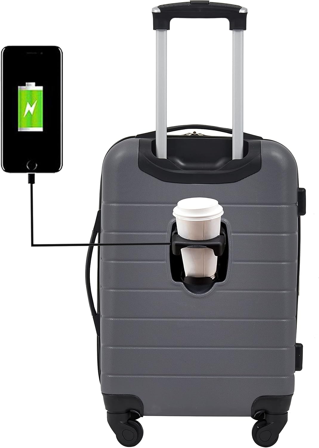 Wrangler 20 Smart Spinner Carry-On Luggage with USB Port