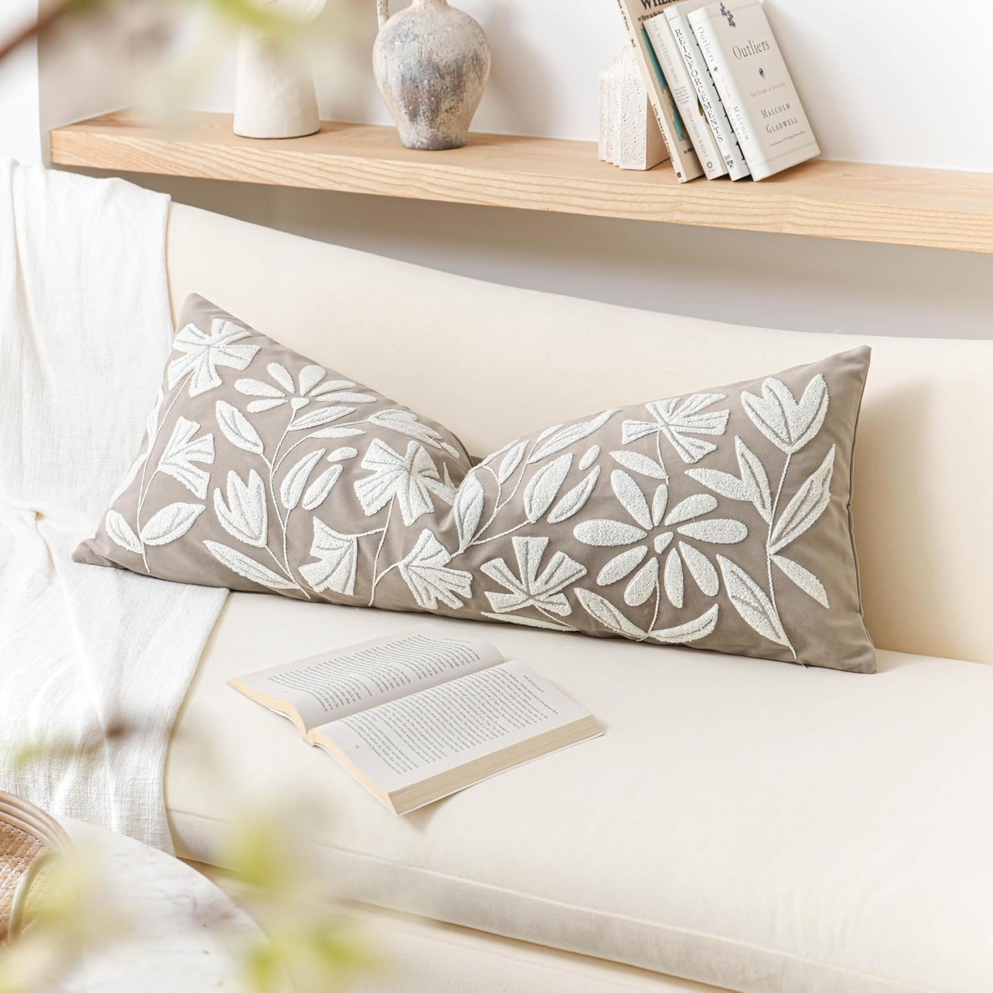 Taupe Velvet Decorative Lumbar Pillow Cover for Cozy Spaces