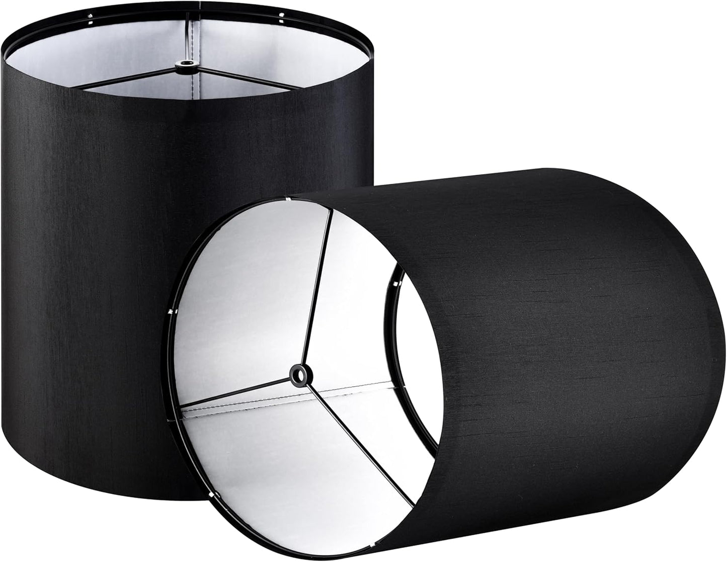 GOSO Small Tall Drum Lamp Shades Black for Table and Wall Lamps