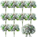 Tigeen Pastel Blue Artificial Rose Bouquets - 24 Pack