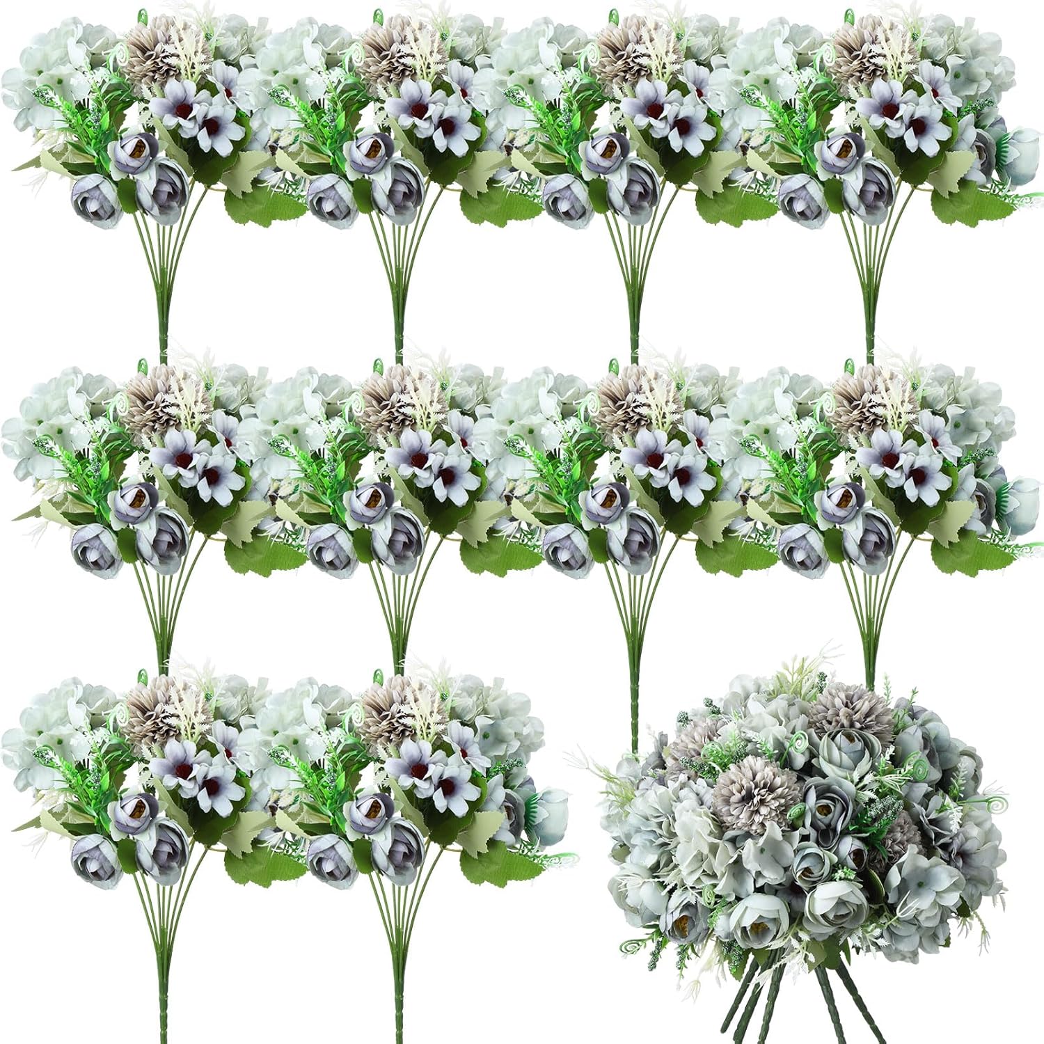 24 Bundles Peonies Artificial Flowers for Wedding Decor