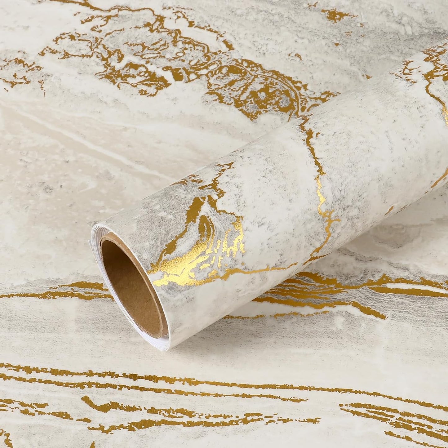 Matte Gold Beige Marble Contact Paper for Stunning Countertops