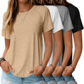 Women's Short Sleeve Tunic Tee 4-Pack - Soft Breathable Summer Tops