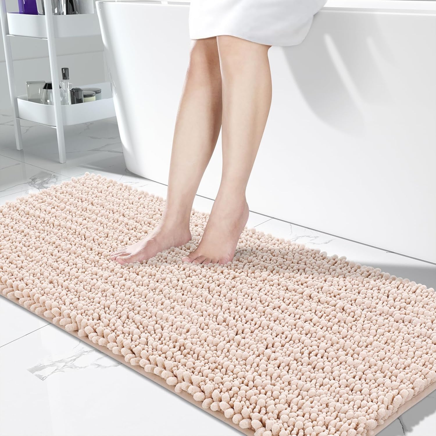 Yimobra Bathroom Runner Rug 60x24 Inch - Soft Non Slip Chenille