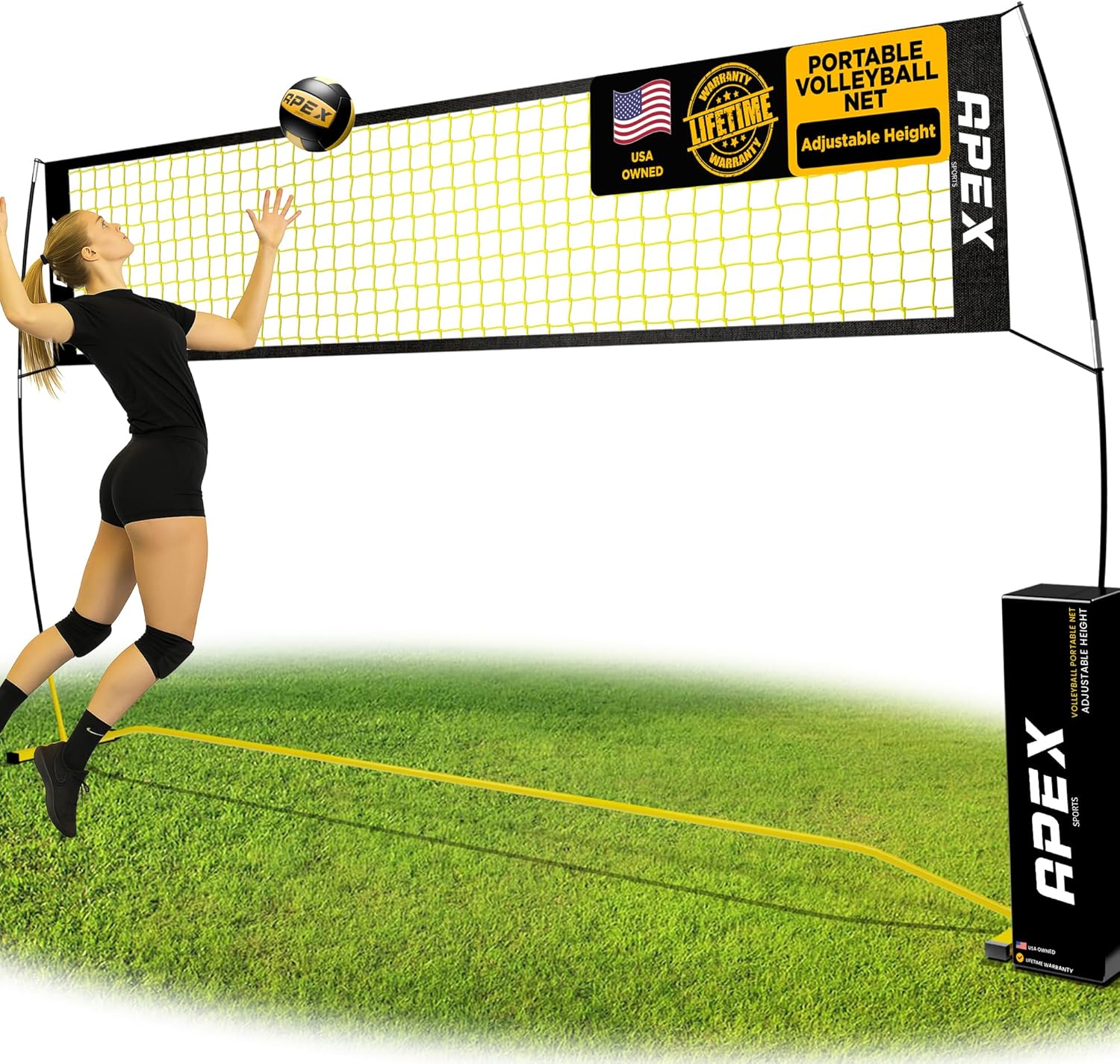Volleyball Net Training Portable Adjustable Height for All Levels