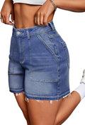 IWD Jean Shorts for Women High Waisted Stretchy Denim - Flattering Fit