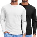 Mens Long Sleeve Crew Neck Thermal Tee Shirts for Men - Stretch Velvet