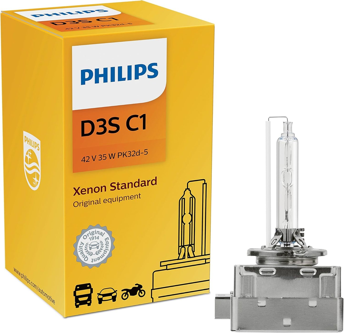 Philips D3S Xenon HID Headlight Bulb for Maximum Safety