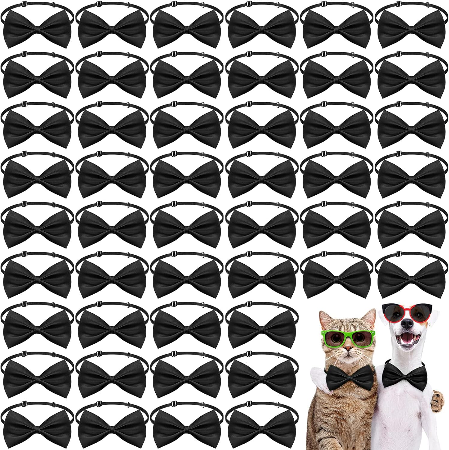 200 Pieces Adjustable Dog Bow Ties for Pets Party Events