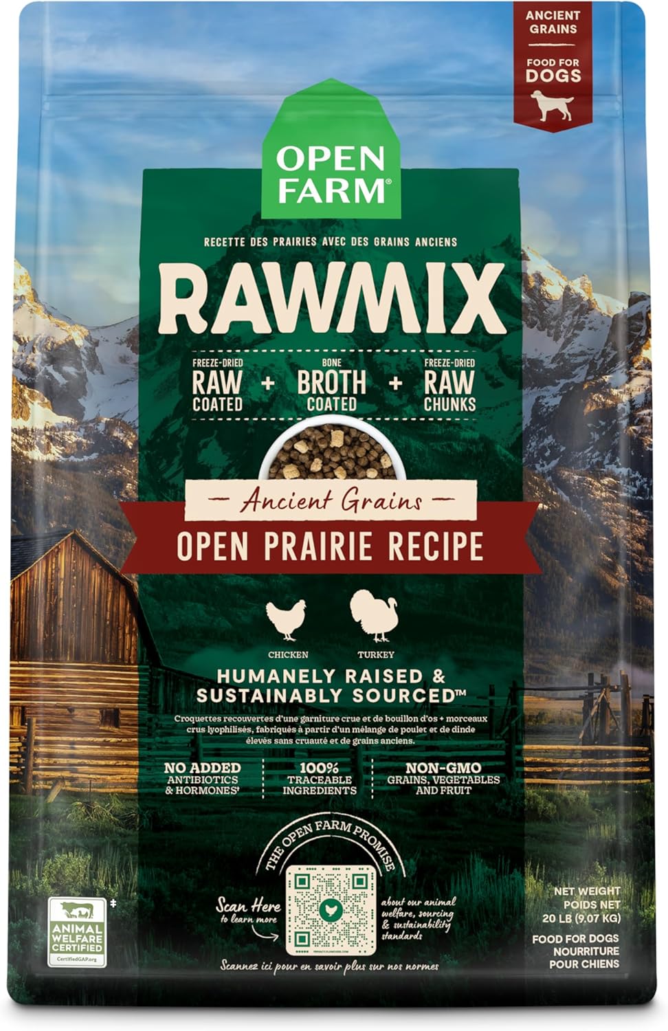 Open Farm RawMix Dry Dog Food with Ancient Grains for Dogs