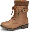 DREAM PAIRS Girl's Mid Calf Combat Ankle Lace up Boots - Warm Everyday