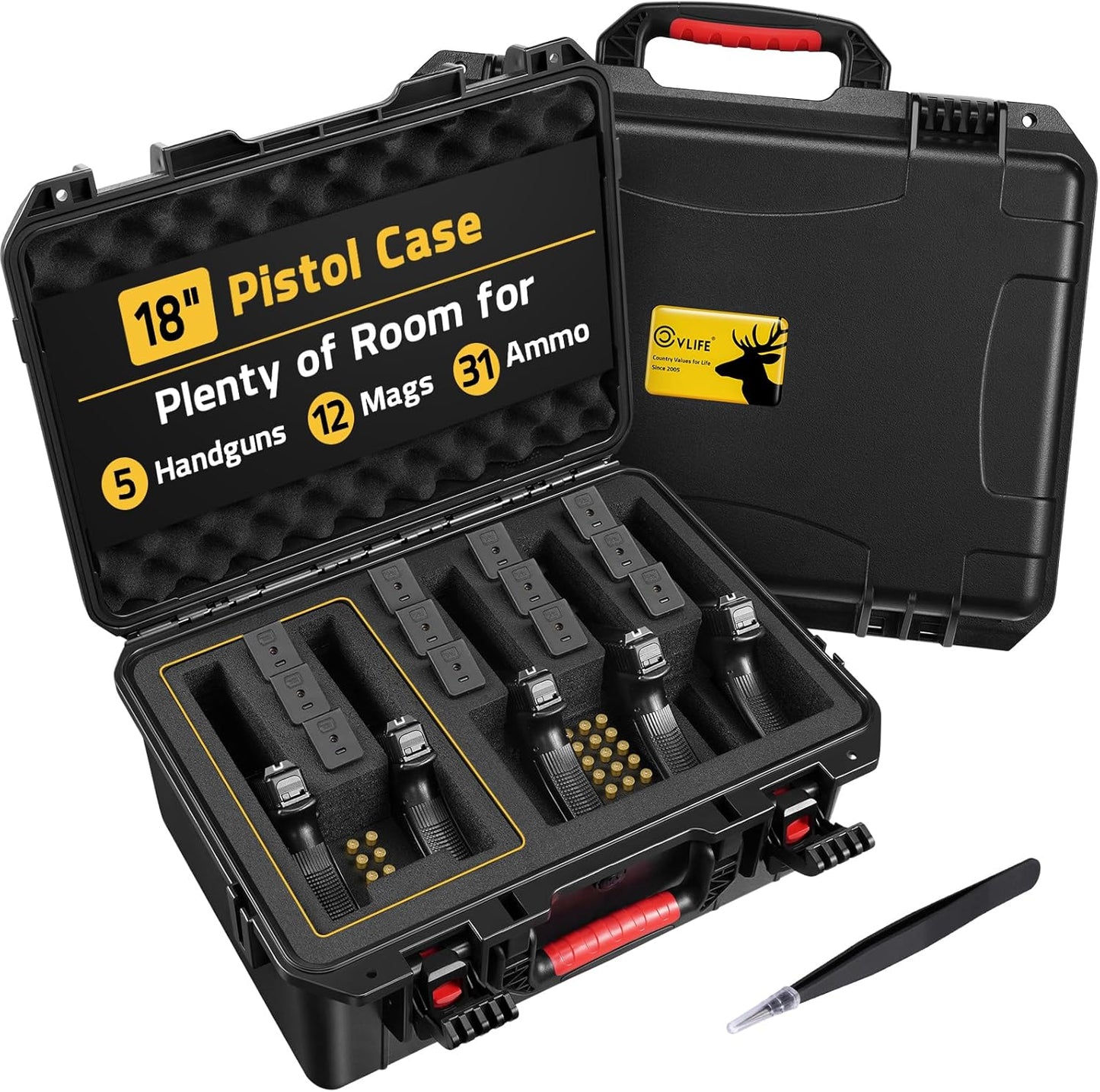 CVLIFE Gun Cases for Handguns - Heavy Duty Pistol Case
