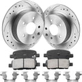 Rear Brake Kit Brake Rotors Ceramic Pads for 2002-2006/2009-2023