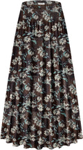 Women's Maxi Skirt with Pockets High Waisted Pleated A-Line LiCot