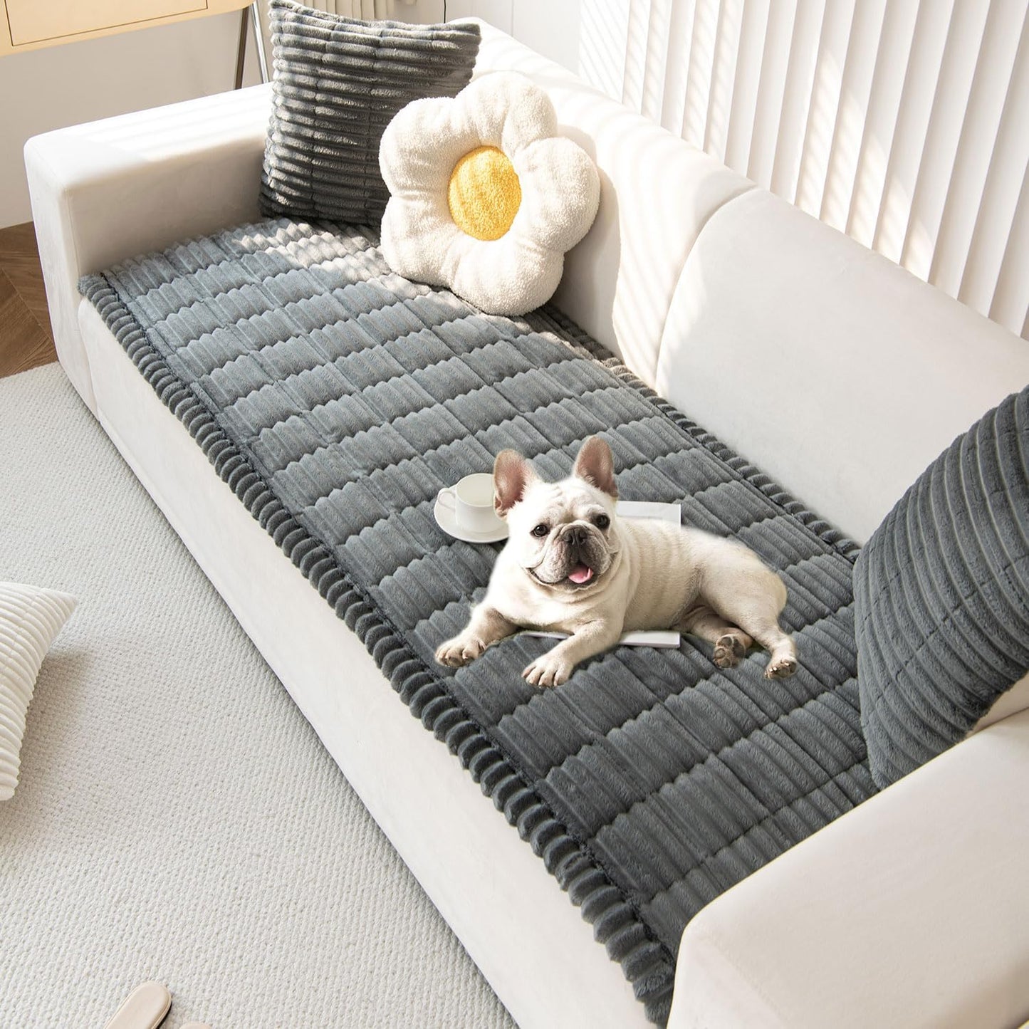 OTOB Sofa Covers for 3 Cushion Couch Washable and Pet Friendly