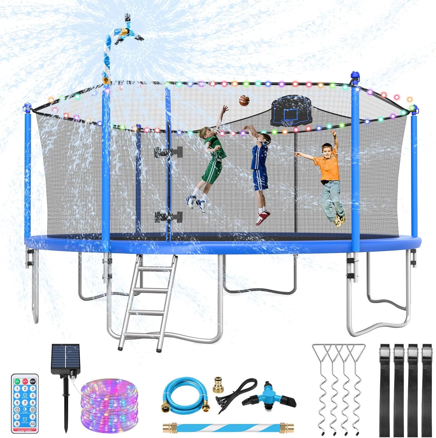 Upgraded 16FT Trampoline for Kids and Adults with Enclosure